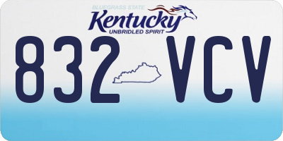 KY license plate 832VCV
