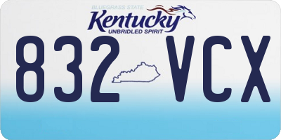 KY license plate 832VCX