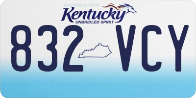 KY license plate 832VCY