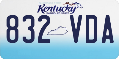 KY license plate 832VDA