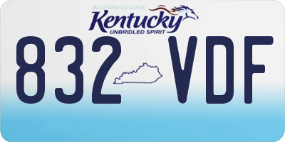 KY license plate 832VDF