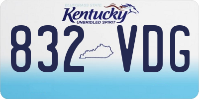 KY license plate 832VDG