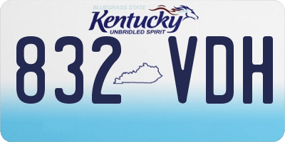 KY license plate 832VDH