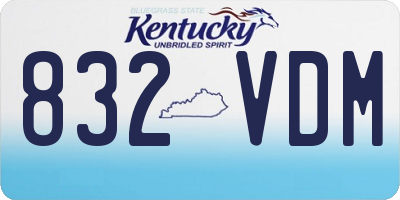 KY license plate 832VDM