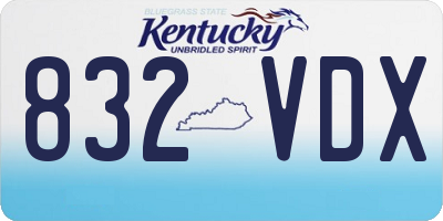KY license plate 832VDX