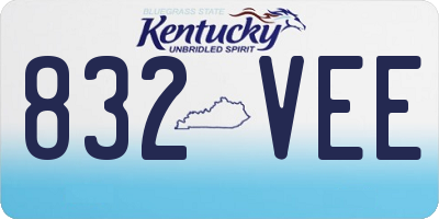 KY license plate 832VEE