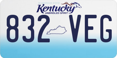 KY license plate 832VEG