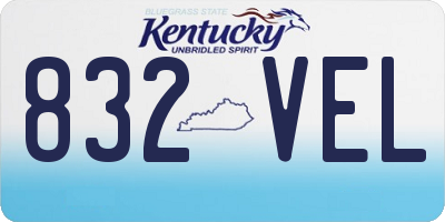 KY license plate 832VEL