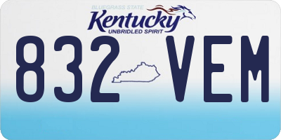 KY license plate 832VEM