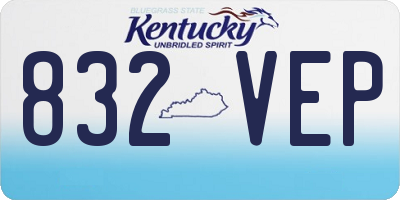 KY license plate 832VEP