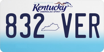 KY license plate 832VER