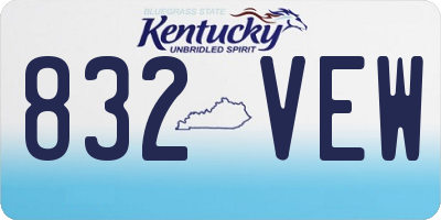 KY license plate 832VEW
