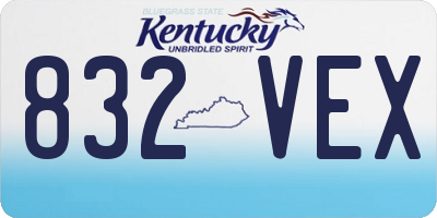 KY license plate 832VEX