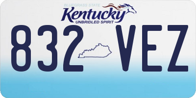 KY license plate 832VEZ