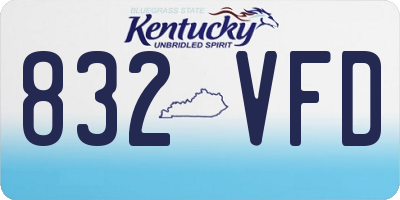 KY license plate 832VFD