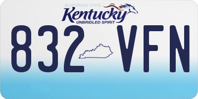 KY license plate 832VFN