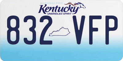 KY license plate 832VFP