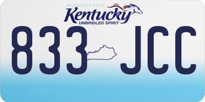 KY license plate 833JCC