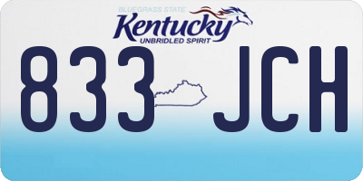 KY license plate 833JCH