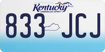 KY license plate 833JCJ