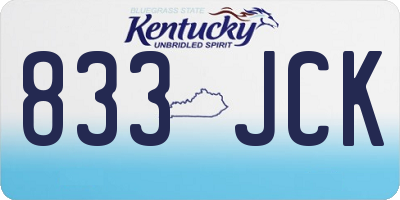 KY license plate 833JCK