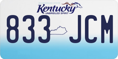 KY license plate 833JCM