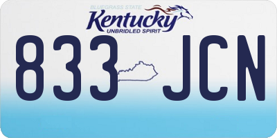 KY license plate 833JCN