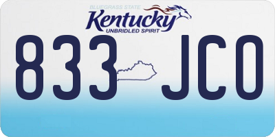 KY license plate 833JCO