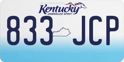 KY license plate 833JCP