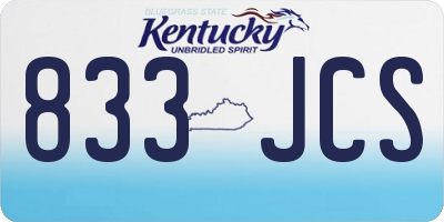 KY license plate 833JCS