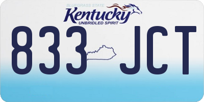 KY license plate 833JCT
