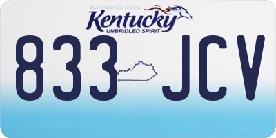 KY license plate 833JCV