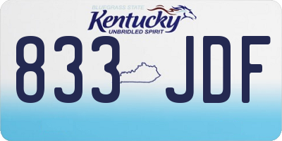 KY license plate 833JDF