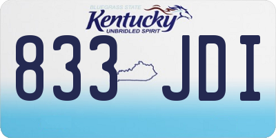 KY license plate 833JDI
