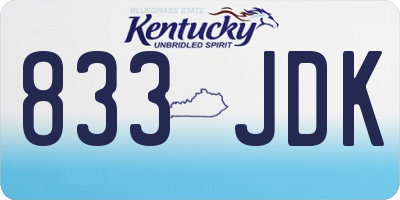 KY license plate 833JDK