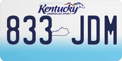 KY license plate 833JDM