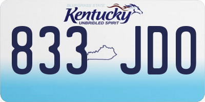 KY license plate 833JDO