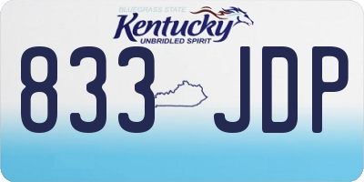 KY license plate 833JDP