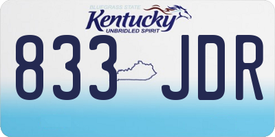 KY license plate 833JDR