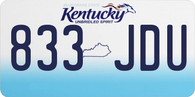 KY license plate 833JDU