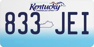 KY license plate 833JEI