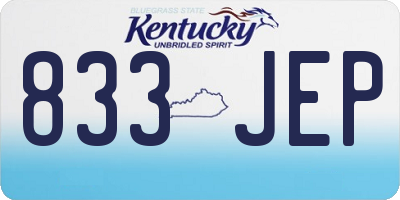 KY license plate 833JEP
