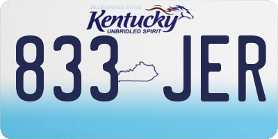 KY license plate 833JER