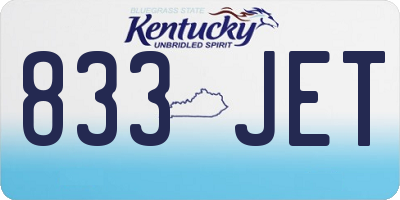KY license plate 833JET