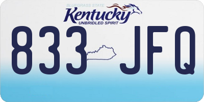 KY license plate 833JFQ