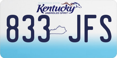 KY license plate 833JFS