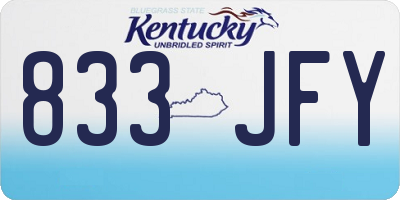 KY license plate 833JFY