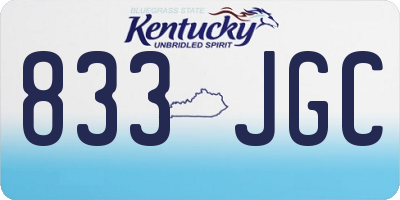 KY license plate 833JGC