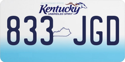 KY license plate 833JGD