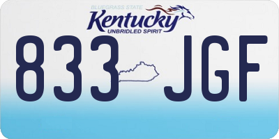 KY license plate 833JGF